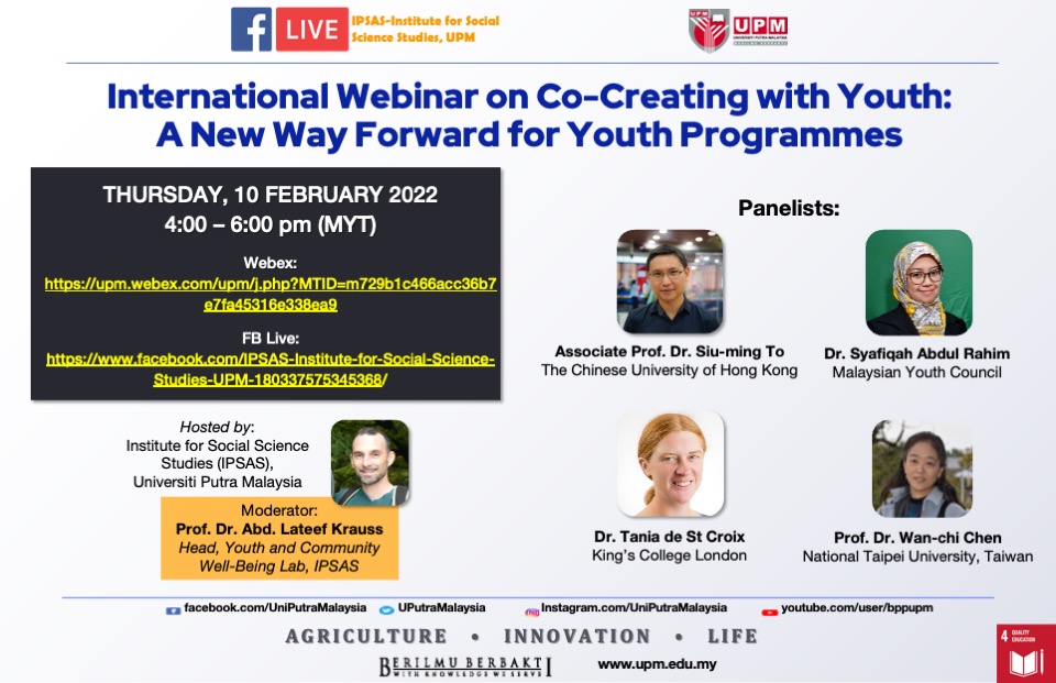 【International Exchange】International Webinar on Co-Creating with Youth: A New Way Forward for Youth Programmes